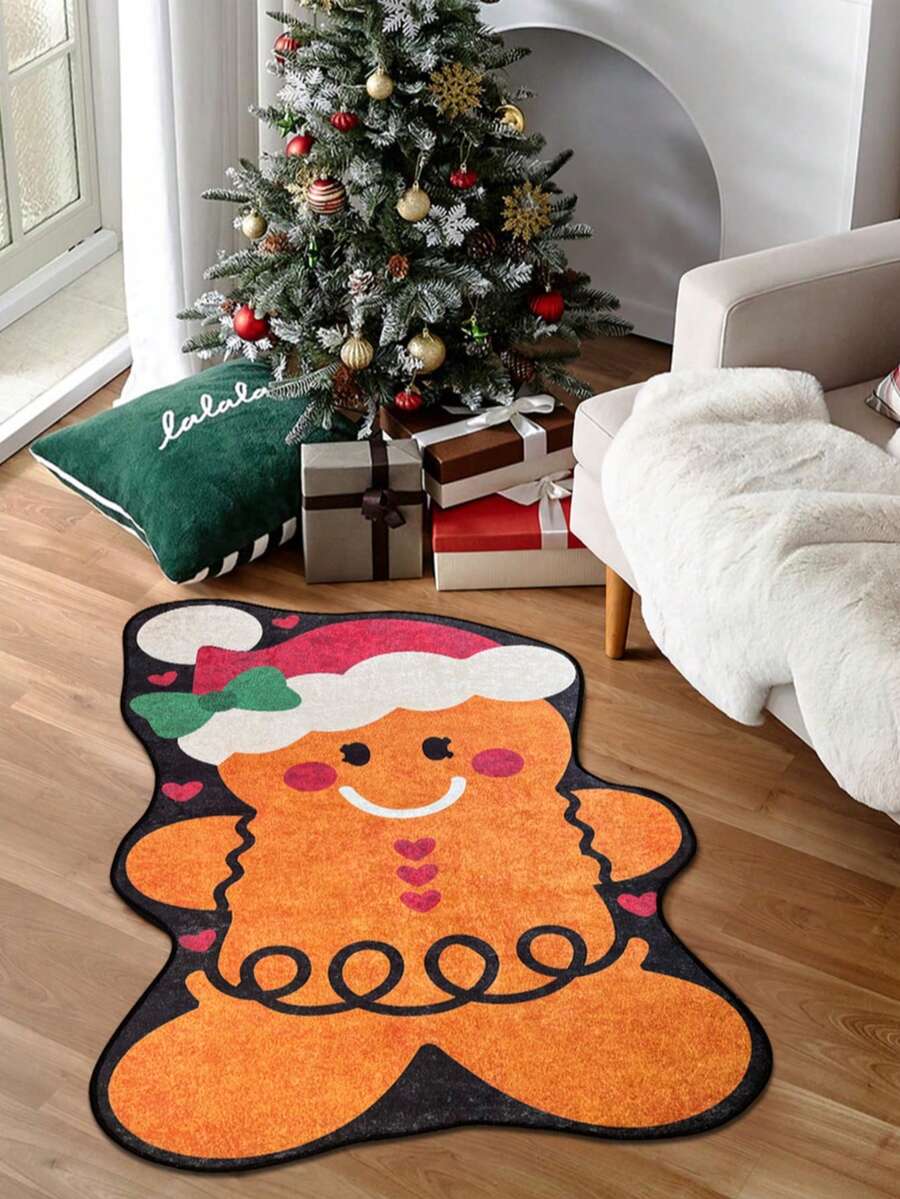 Christmas Washable Non-Slip Area Rug – Thin Soft Living Room Carpet, Kitchen Rug & Runner, Festive Holiday Home Decor