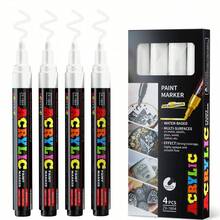 Flysea Classic Push-Button POSCCA Marker, New ZX-1804 Color Series Solid Color 4pcs/Box, Suitable For Holiday/Christmas/New Year Marking, Applicable To Most Surfaces, Acrylic Marker 12/24 Colors, Vibrant Colors And Smooth Writing, Excellent Performance, Cost-Effective, High-Performance Back To School Marker - Sets - View 9