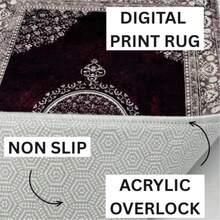 Washable Modern Minimalist Patterned Area Rug – Scandinavian Geometric Design, Contemporary Washable Carpet For Living Room, Bedroom & Home Decor - Mocha Brown - View 8