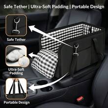 Car Pet Dog Seat - Foldable Pet Car Seat With Safety Belt Support And Anti-Slip Design - Portable Elevated Seat With Cushion And Sturdy Frame, Suitable For Small Dogs Up To 11 Lbs, Fits SUV, Sedan, Van - Multicolor - View 9