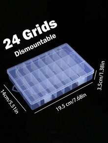 Transparent Fixed Compartment Plastic Storage Box 10/12/15/18/24 Slots Optional PP Material Jewelry Box Storage Earrings Rings Nail Art Rhinestones Nail Accessories DIY Beads Soft Clay Handmade Small Parts Multi-Functional Portable Storage Box Girls Gift - Clear - View 12