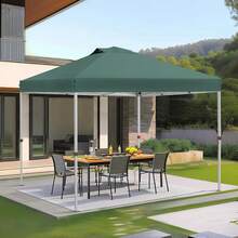 Carpa Toldo Desplegable 10x10 Pies, Toldo Instantáneo Portátil con Techo Ventilado, UPF50+, Patas Rectas, Incluye Estacas y Cuerdas, Bolsa de Transporte, para Camping y Fiestas, Verde - Verde - Ver 7