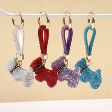 Korean Version Cartoon Diamond Studded Schnauzer Keychain Cute Pet Dog Full Diamond Hanging Decoration Fashionable Versatile Bag Pendant - Multicolor - View 4