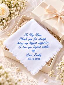 Personalized Wedding Handkerchief, Customized Wedding Date Handkerchief, Gift For Bride And Bridesmaids, Handkerchief - Multicolor - View 4