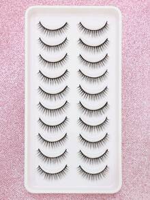 20/10 Pairs Natural Curly Vacation Style False Eyelashes, Fluffy And Soft, Creating 3D Voluminous Eyelash Effect, Long And Slender, Perfect Messy Look, Multi-Layer Design, Short And Dense False Eyelashes, Bulk Purchase, Suitable For Makeup, Wedding, Party, Nightclub, Daily Work, Meeting And Other Occasions, Comfortable To Wear - Multicolor - View 2