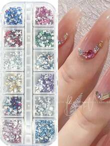 1-Rejilla de Strass 3D para Uñas de Múltiples Tamaños, Gemas Acrílicas Vívidas, Adecuadas para Decoración de Uñas DIY, Perfectas para Crear Diseños de Uñas Impresionantes, Accesorios de Uñas y Suministros de Uñas - Multicolor - Ver 10