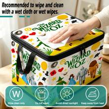 1pc Thick Non-Woven Fabric Fairy Tale Cartoon Multi-Pattern Collection Printed Double Handle Zipper Storage Box Large Capacity Multifunctional Home Storage Box Suitable For Bedroom Dorm Bathroom Can Be Used As Laundry Basket - Multi-color - View 10