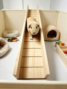 Guinea Pig Wooden Stairs Hamster Climbing Ladder Slide Guinea Pig Wooden Platform Fixed Pet Climbing Ladder Rabbit Wooden Stairs - one-size - View 2