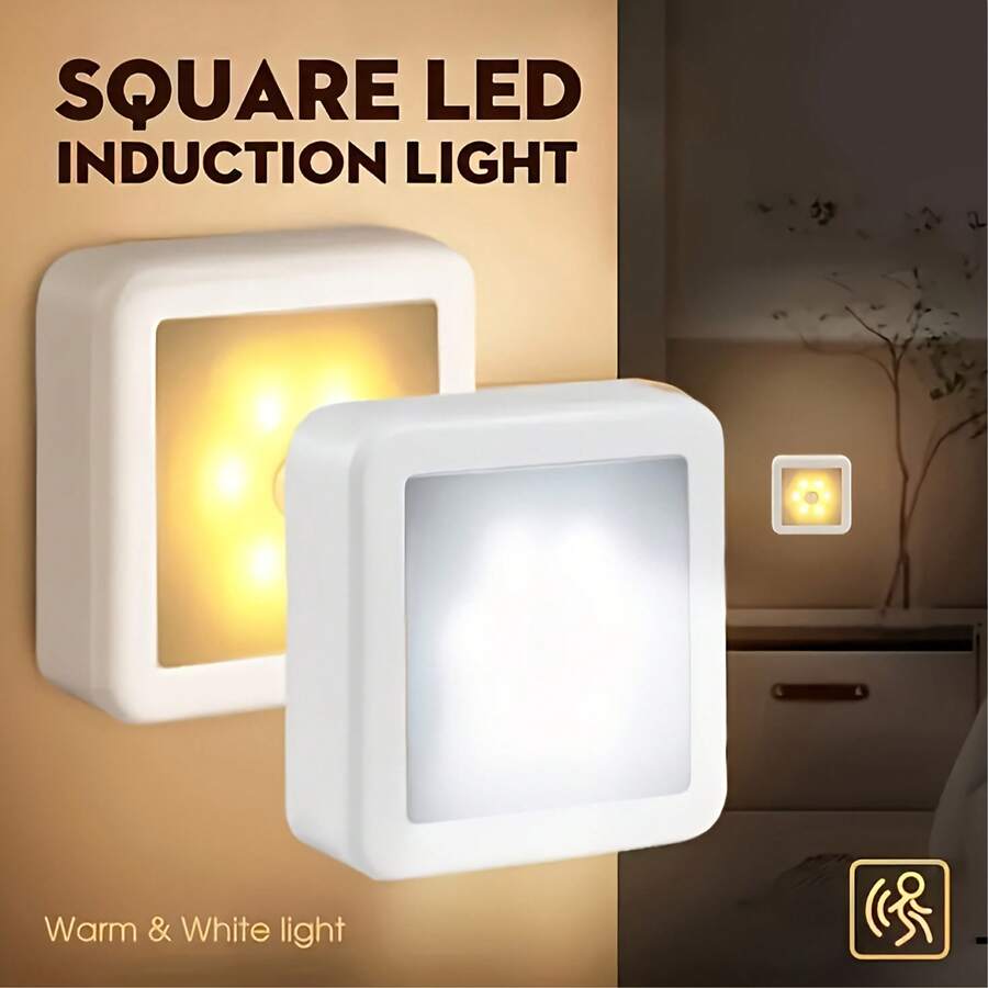 Smart Motion Sensor LED Night Light, 3AAA Battery Operated Wireless Closet Lights, Stick-On Auto On Off Cabinet Lights With 20s Delay, Eye-Friendly Nightlights For Stair, Hallway, Bedroom, Kitchen, Easy Install, No Wiring
