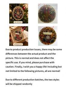 Christmas Pearl Diamond Painting Suncatcher Set, DIY Handmade | Pre-Assembled Metal Chain, Acrylic Round Plate With Lace Edge, 3D Mixed Size Pearl Beads, Holiday Window Wall Decoration - A - View 10