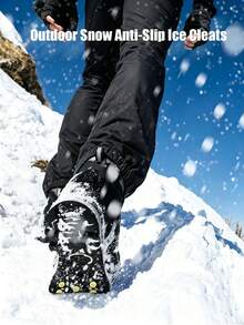 1 Pair Ice Crampons, 5-Stud Anti-Slip Snow Grip Spikes, Portable Rubber Ice Cleats, Suitable For Shoes And Boots, Winter Walking, Hiking, Climbing On Snow And Ice - Multicolor - View 4