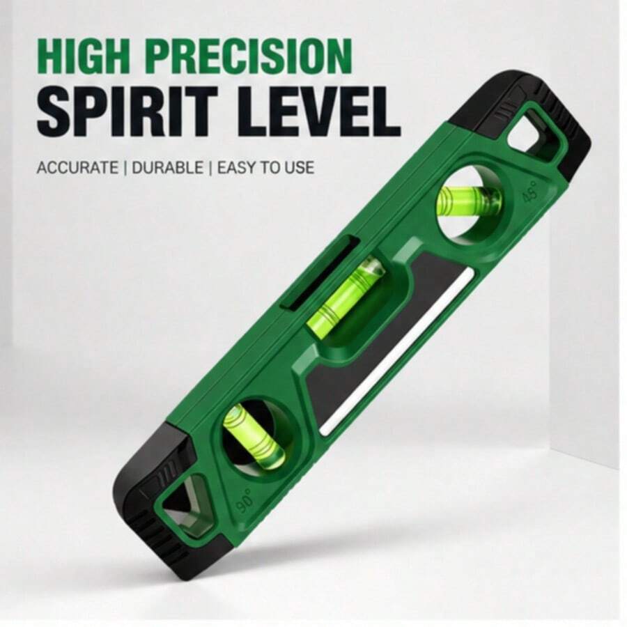 1Pc Magnetic Torpedo Spirit Level Portable Bubble Level Ruler Hand‑Held Measuring Tool For Horizontal Vertical And 45‑Degree Testing Household Repair Construction Hardware Supplies - A - View 1