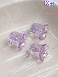 10 buah 15*16mm Akrilik Transparan UV Bunga Lily of the Valley untuk Gantungan Kunci Tali Rambut DIY, Rantai Ponsel, Aksesoris Perhiasan - Bunga bakung tembus cahaya - View 12