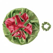 Double Layer Satin Sleep Cap, Women's Large Hair Protection Bonnet, Soft Silky Head Wrap With Matching Hair Tie, Multiple Colors Available - 12941-12946 - View 10