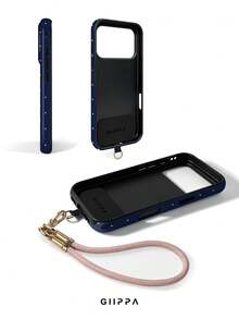 GIIPPA 1件皇家藍底色白色波點圖案設計手機殼 + 手鍊，適用於Phone 17 Pro Max，相容Phone 16 Pro Max、15 Pro Max、14 Pro Max，韓系高端時尚趣味手機殼，適合11/12/13/14/15/16 Pro Max Plus，男女皆宜的優雅設計，送給女友的聖誕節、情人節、復活節、婚禮季與生日完美禮物 - 寶藍色 - 查看 5