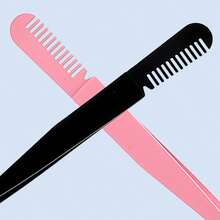 Round Tip Eyelash Tweezers, High Precision Lash Extension Tweezers With Comb, Beginner Eyelash Grafting Tool - Multicolor - View 4