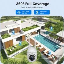 szsinocam 1pc 1296P High Definition PTZ Security Camera, 2.4G WiFi Wireless Surveillance Camera, 360° Pan/Tilt Rotation, Full Color Night Vision, PIR Motion Detection, Two-Way Audio, AI Human Tracking, Home Security Camera - White - View 3