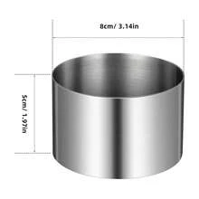 Round Cake Ring Mold, Stainless Steel Cake Ring 3 Inch (Approx. 8cm) Cooking Pastry Ring Mold, Used For Pancake Mousse Dessert Baking, Kitchen Gadget, Halloween Christmas Handmade DIY (1/2/4pcs) - Silver - View 3