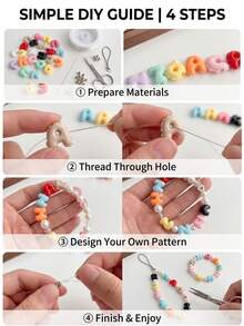 10pcs Macaron Color Pleated Letter Resin Beads, Horizontal Hole Large Hole Lace Letter DIY, DIY Bracelet Phone Chain Resin Forged Handmade Accessories, Random Style - Lace Letters - View 5