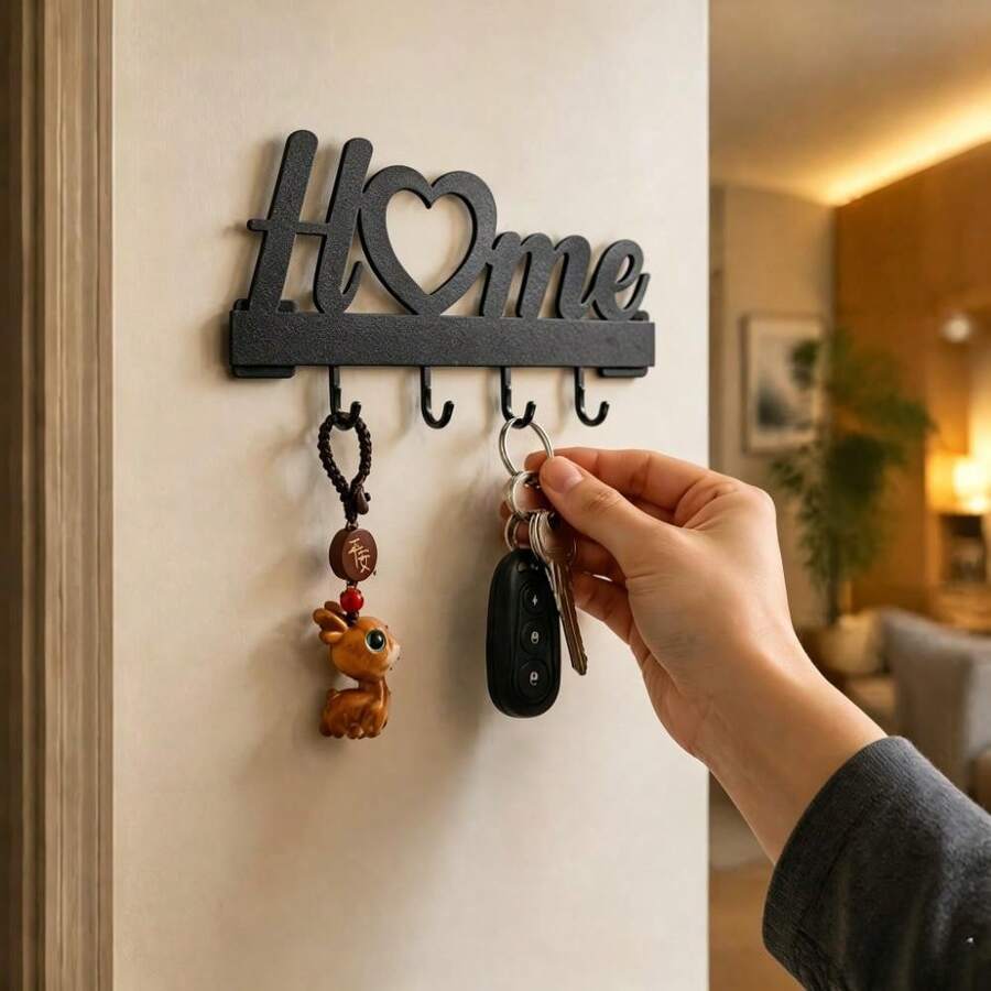 1pc Fashion Metal Key Hook - Wall-Mounted Key Storage Rack, Wall Decor, Bathroom Storage, Minimalist Modern Home Decor - Suitable For Living Room, Bedroom, Hallway, Office And Other General Areas, Halloween Gift, Christmas Gift