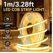5.0m Flexible Uniform COB LED Light Strip - Equipped With 501 Button Switch And Adhesive Backing, Self-Adhesive Backplate For Easy Installation, Suitable For Cabinets, Home Decor, Halloween DIY Lighting And Office Decoration - Multicolor - View 3