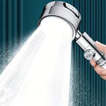 1pc Pressurized Filter Shower Head, 3-Gear Adjustable High Pressure Shower Faucet For Home Bathing, Adjustable Angle Shower Head, Bathroom Accessory, Hose And Bracket Not Included - C - View 2