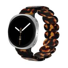 1pc Fashionable Tortoise Shell Pattern Elastic Resin Watch Band, Stretchable Replacement Strap Compatible With Samsung Galaxy Watch8 40mm 44mm Watch 8 Classic 46mm Watch Ultra 2025 47mm Multi-Size Universal Smartwatch Replacement Accessory - Watch 8 40mm 44mm - View 8