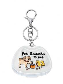 Cute Pet Print Mini Pet Snack Storage Box With Keychain, Mini Small-Capacity Transparent Visible Storage Box With Pet-Themed Print,Sealed Storage Box For Dog Snacks,Sealed Container,Small Gift For Pet Owners,Practical Small Storage Box For Pet Owners - Model a - View 10
