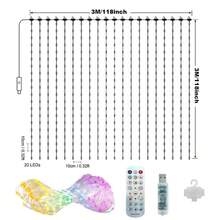 Christmas LED Curtain Lights, Programmable RGB Smart DIY Pixel Fairy String Lights, Music Sync App Remote Control Custom Animation Xmas Lights, USB Powered For Christmas Decor, Holiday Party, Wedding, Home Wall Window Indoor Decoration - APP Control - View 14