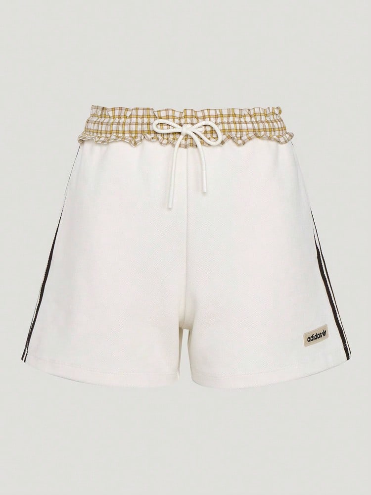 Adidas Originals Women's Plaid Short Knit Shorts KU9395 - Cocoa - View 1