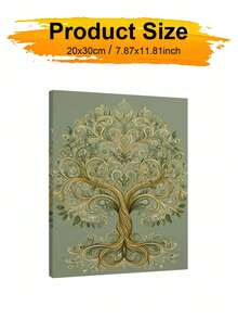 DIY Ornate Golden Tree Of Life (Frameless Or Framed 8x12 / 16x20 Inches) Paint By Numbers Kit (Acrylic) Arts & Crafts For Adult Beginners, Home Wall Decor, And Unique Holiday Gifts For Festive Living - Sets - View 11