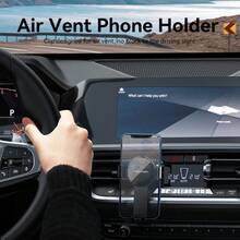 Giá đỡ điện thoại tự khóa trọng lực VENTION, gắn khe gió bảng tròn kèm kẹp tóc kiểu cá sấu, màu đen, hỗ trợ 3 điểm chống rung cho điều hướng điện thoại - Kẹp mỏ vịt - Xem 2