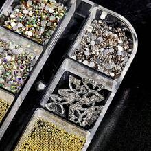 Autumn 1 Box (12 Grids) Asymmetrical Nail Art Rhinestones & Charms – DIY Nail Gems & Supplies - Multicolor - View 4