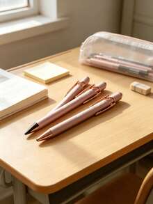 1-30 cây bút bi cảm ứng màn hình nhám, màu ngẫu nhiên, điểm nhấn vàng hồng, có thể thu gọn, viết mượt với đầu bút stylus - Nhiều màu - Xem 2