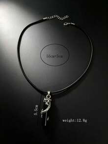 1pc Vintage Simple Dragon Pillar Pendant Necklace For Men - Antique Silver - View 5