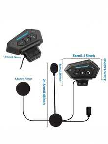 BT12 Wireless 5.0 Motorcycle Helmet Headset 500mAh Motorcycle Headset Wireless Earphones Hands-Free Calling Music Playback - BT-12 - View 8