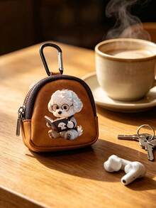 Cute Puppy Flower Pattern Zipper Key Bag, Multi-Functional Key Bag For Both Men And Women, Zipper Key Storage Bag, Portable Compact Key Bag, Multi-Slot Mini Bag, Can Store Keys, ID Cards, Bank Cards, Earphones, Etc., Ideal Choice For Birthday, Christmas, Thanksgiving - Multicolor - View 7