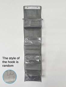 1pc Multi-Layer Non-Woven Fabric Hanging Storage Bag, Large Capacity Wall-Mounted Storage Organizer For Bedroom, Suitable For Hanging Clothes, Toys And Other Items - Dark Grey - View 11