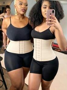 1pc Women's Waist Trainer, Pink, Women's Shapewear Lift Buttocks, Sports Top, Bodysuit, For Daily Wear - Beige - View 5