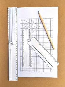 1pc Multi-Function Drawing Ruler, Can Replace Straight Ruler, Protractor And Compass, Can Draw Arcs And Parallel Lines, Can Measure Thickness And Font Size, Designer Art Drawing Tool, Back To School Supplies - Multiple Styles - View 5
