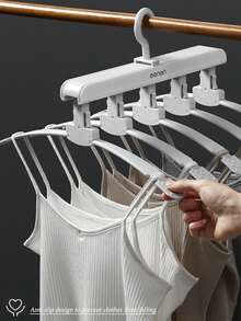 1Pc Multifunctional Clothes Hanger, Compact Space Saving Wardrobe Organizer, Seamless Non-Slip Foldable Garment Support, Portable Travel Hanger, Heavy Duty Rust-Resistant Hanger, Perfect For Dormitory, Student, Home, Closet Storage - View 5