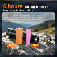 300000LM New Upgrade Flashlight Zoom Rechargeable LED Torch 4 Modes High Power Flashlights Waterproof Outdoor Tactical Lantern - Black - View 7