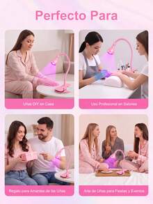 Clip-On Manicure Lamp, Switch Control, Retractable And Adjustable Light, Halloween - Pink - View 8