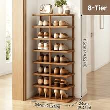 EZIFY 5/6/8-Tier Bamboo Shoe Rack, Rounded Corner Vertical Design, Spacious Top Storage, For Entryway/Hallway/Living Room/Bedroom/Garage, Ideal Housewarming Gift. - 6-tier Semicircle - View 10