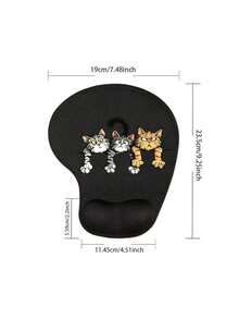 Fun Cat Pattern Mouse Pad With Cute Cat Design, Ergonomic EVA Wrist Rest, Non-Slip Memory Foam Mouse Pad, Comfortable Skin-Friendly Desktop Support Pad, Suitable For Office Computer And Laptop, Lightweight And Portable, Perfect For Campus, Office Supplies, Valentine's Day Gift, Christmas And Halloween Gift For Your Loved Ones - View 12