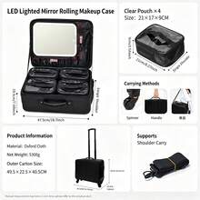 Waterproof Makeup Bag, Portable Handheld Cosmetic Storage Bag, Lightweight Durable Fashionable Toiletry Organizer, Halloween, Christmas Party Travel Essential, Suitable For Holiday Travel, Daily Home Use, Women's Makeup Storage Bag, Random Style - Black - View 8