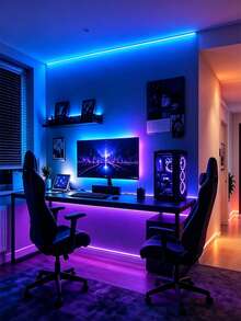 Intelligent LED Light Strips, RGB Flexible Light Bars, 44-Key Remote Control, Christmas Decorations, Halloween Decorations, Room Decorations, Ceiling Decorations, E-Sports Room Decorations, Music Studio Decorations. - Multicolor - View 3