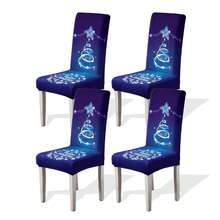 1/2/4/6pcs Christmas Print Chair Covers, Cartoon Holiday Atmosphere Decor, Dust-Proof Elastic Full-Coverage Chair Covers - Multicolor - View 16