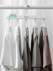 1Pc Multifunctional Clothes Hanger, Compact Space Saving Wardrobe Organizer, Seamless Non-Slip Foldable Garment Support, Portable Travel Hanger, Heavy Duty Rust-Resistant Hanger, Perfect For Dormitory, Student, Home, Closet Storage - View 7