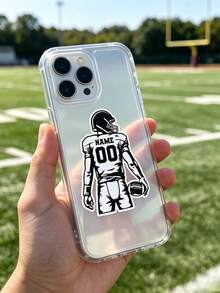 Custom Football Name Number Player Sport Stickers Die-Cut Waterproof Decal For Kindle Laptops Tumblers Scrapbooks Water Bottbles Phone Cases - Multicolor - View 4